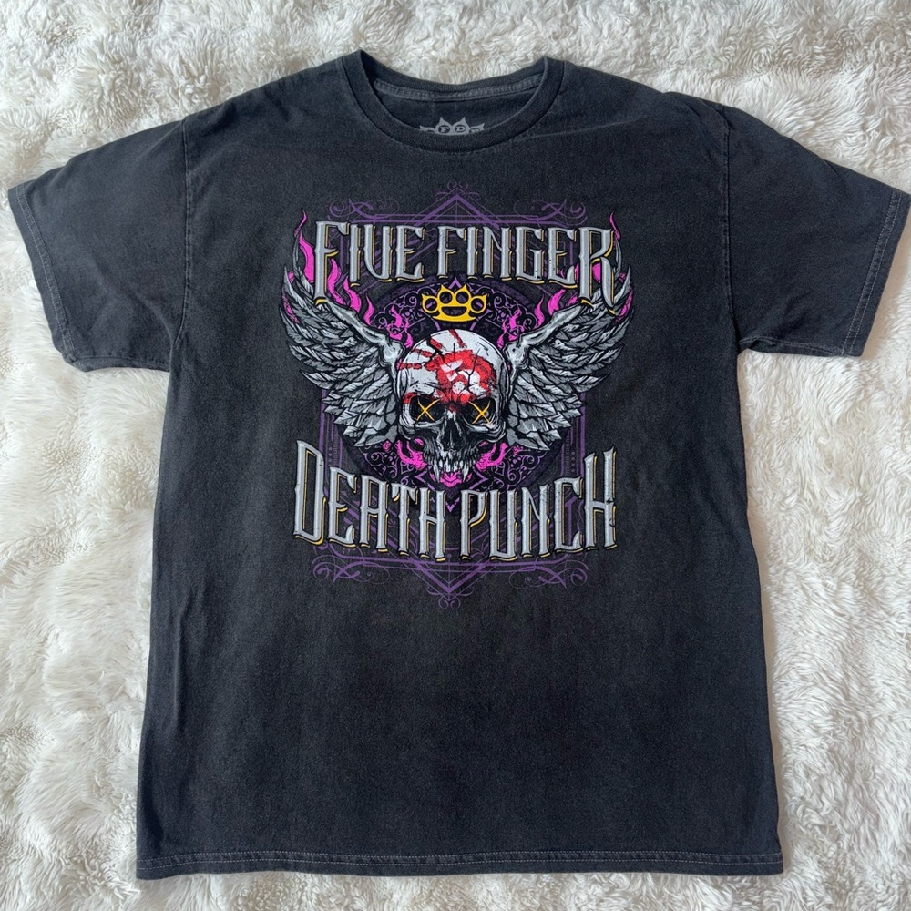 Five Finger Death Punch Stuck In My Ways Winged Skull T-Shirt ๐ - Picture 3 of 6